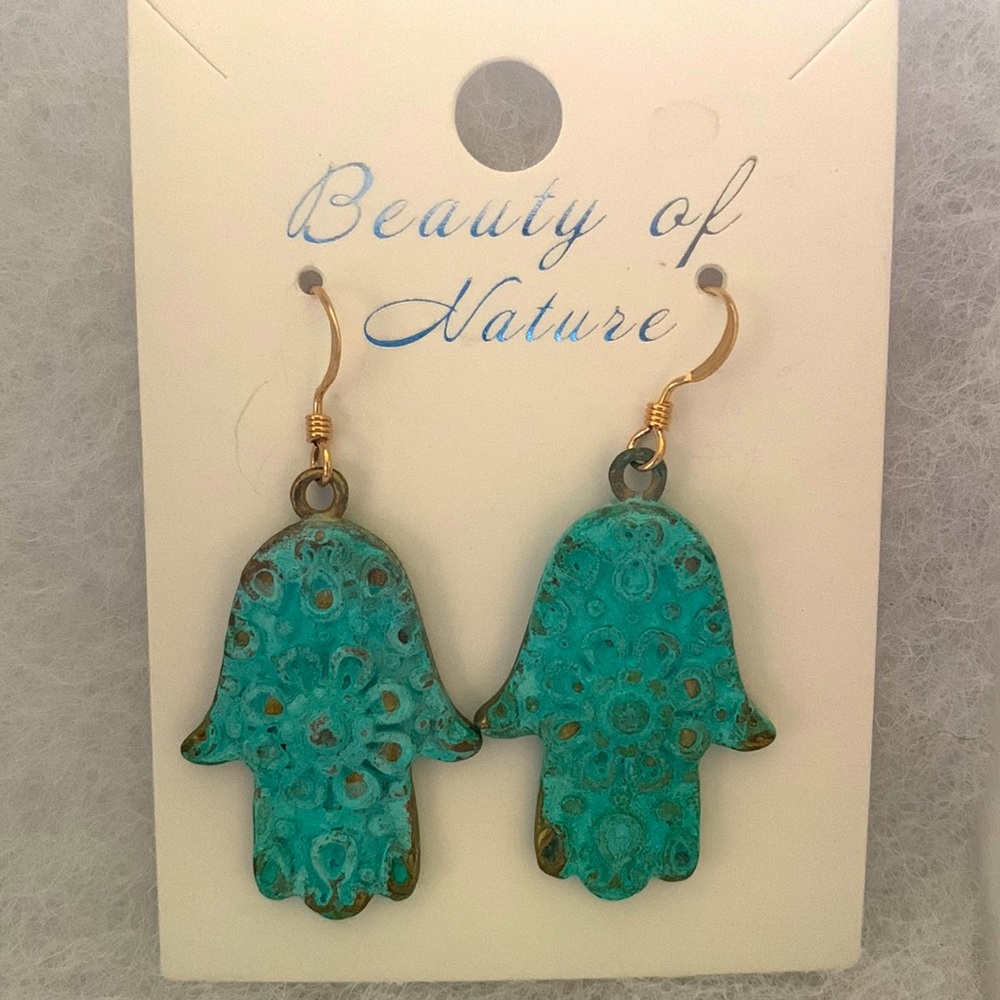NEW Hamsa symbol earrings.